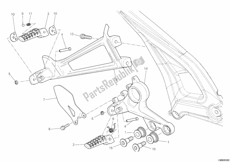 Tutte le parti per il Poggiapiedi, Giusto del Ducati Monster 1100 EVO ABS 2013